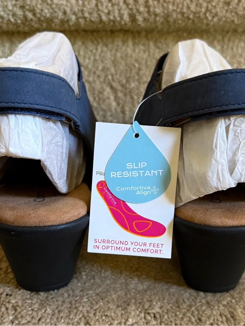 Comfortiva Faye Denim Nubuck Sandals - Denim 9.5WW - Brand New